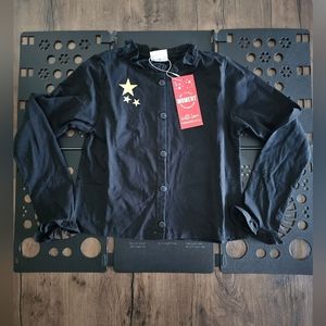 Masala Baby Metallic Gold Stars Cardigan